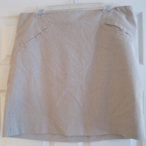 GRACE TAUPE AND IVORY STRIPED SKIRT 14 NWT